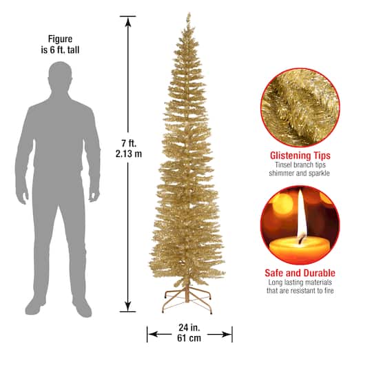 7ft. Unlit Tinsel Artificial Christmas Tree